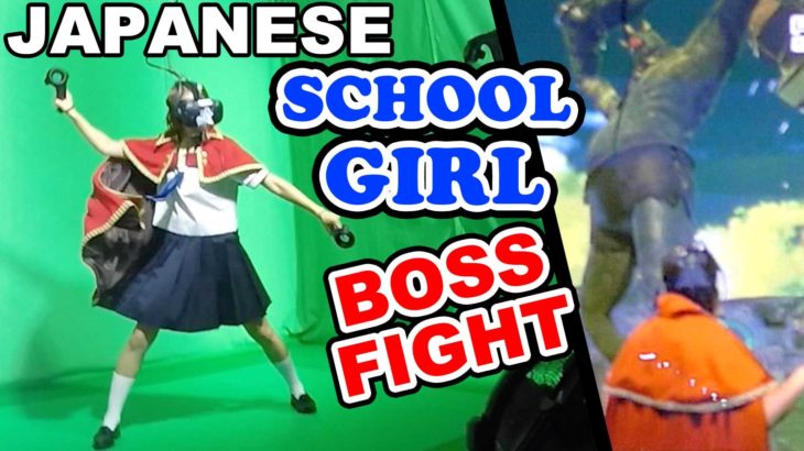 SHE MAKES VR LOOK AMAZING!｜EPIC BOSS BATTLE on HTC VIVE [Tokyo Game Show]｜東京ゲームショーVR女子高生【TGS 2016】